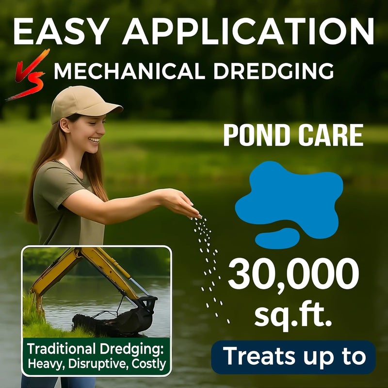ACTICLEAR Muck Clear - 5LB Beneficial Bacteria for Ponds & Lake, Boost Enzymes, Sludge Odor Away, Outdoor Fish Pond Water Clarifier, Safe for Aquatic Life, Treats Up to 30,000 Sq Ft - Image 5
